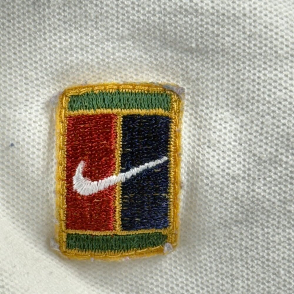 Vintage Nike Polo Shirt Mens XL White Patch Swoosh Tennis Court Golf 90s Y2K - Picture 4 of 15